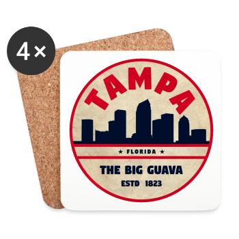 Tampa Big Guava Skyline Vintage - Coasters (set of 4) - white - Front