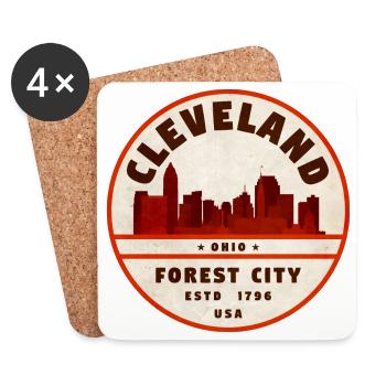 Emblème de la Cleveland Forest City - Dessous de verre (lot de 4) - blanc - Devant