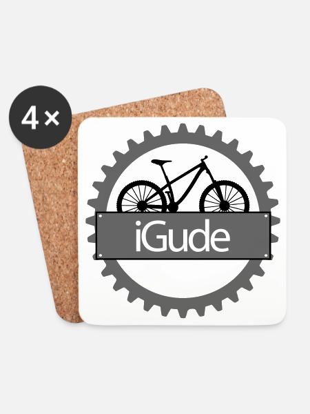 iGude Zahnrad MTB - Untersetzer (4er-Set) - Weiß