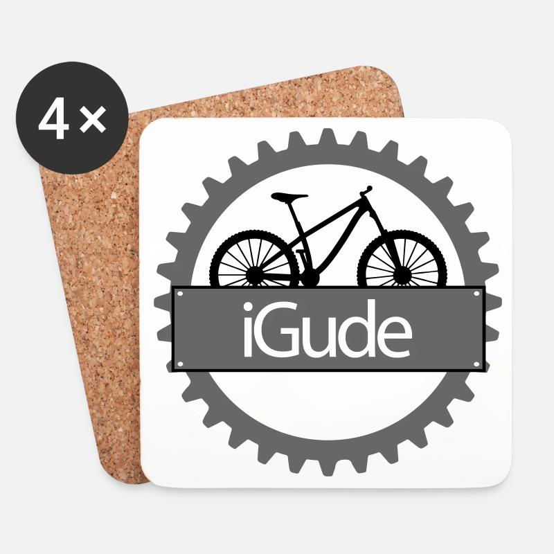 iGude Zahnrad MTB - Untersetzer (4er-Set) - Weiß
