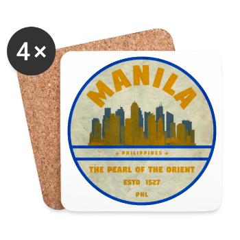 Manila Skyline – Perle des Orients - Untersetzer (4er-Set) - Weiß - Vorne