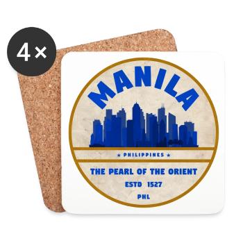 Manila Skyline Pearl of the Orient - Untersetzer (4er-Set) - Weiß - Vorne