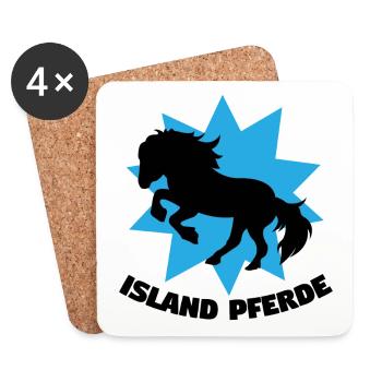 Reiten Islandpferde Haflinger Statement Pferde - Untersetzer (4er-Set) - Weiß - Vorne