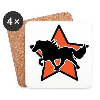 Hengst Galopp Islandpferde Cool Pferdenarr - Untersetzer (4er-Set) - Weiß - Vorne