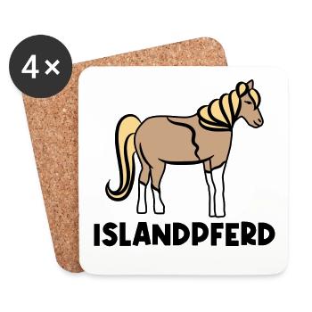 Islandpferde Pferdenarr Statement Pferdeliebe - Untersetzer (4er-Set) - Weiß - Vorne