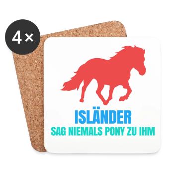 Pferdeliebe Islandpferde Statement Galopp Pony - Untersetzer (4er-Set) - Weiß - Vorne