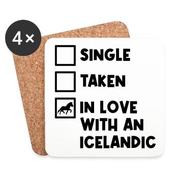 Pferdeliebe Haflinger Islandpferde Statement - Untersetzer (4er-Set) - Weiß - Vorne