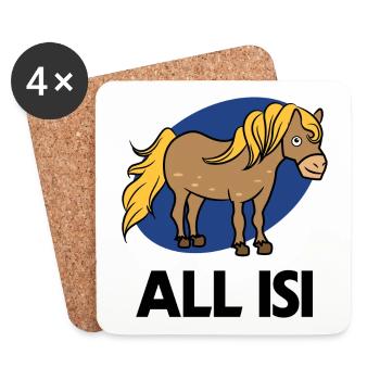 Icelandic Pooys Cool Statement Icelandic Horses Horse Fan - Coasters (set of 4) - white - Front