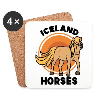 Chevaux islandais Cheval Fool Déclaration Trot arabe - Dessous de verre (lot de 4) - blanc - Devant