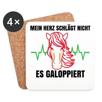Cool Islandpferde Statement Pferdefan Gallop - Untersetzer (4er-Set) - Weiß - Vorne