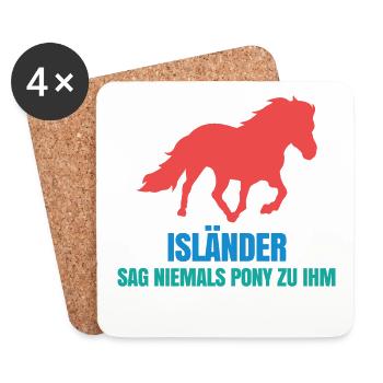 Pferde Pony Statement Islandpferde Pferdefan - Untersetzer (4er-Set) - Weiß - Vorne