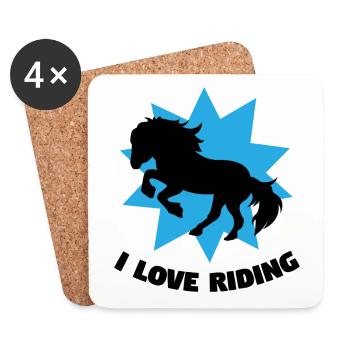 Chevaux Chevaux islandais Déclaration Équitation Cheval Amour - Dessous de verre (lot de 4) - blanc - Devant