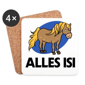 Cool Statement Islandpferde Islandponys Pony - Untersetzer (4er-Set) - Weiß - Vorne