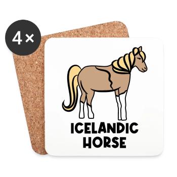 Icelandic horses horse lover Haflinger Ross saying - Coasters (set of 4) - white - Front
