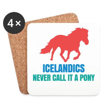 Chevaux islandais Poney Poney islandais Galopp Déclaration - Dessous de verre (lot de 4) - blanc - Devant