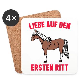 Cool Pferde Reiten Statement Islandpferde Ross - Untersetzer (4er-Set) - Weiß - Vorne