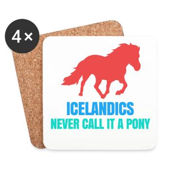 Icelandic Horses Pony Statement Icelandic horse lover - Coasters (set of 4) - white - Front