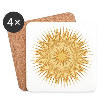festively shining star for Christmas - Coasters (set of 4) - white - Front