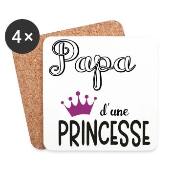 papa dune princesse - Dessous de verre (lot de 4) - blanc - Devant
