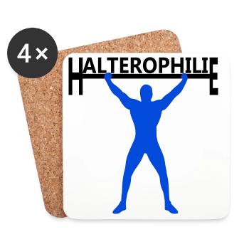 Haltérophilie - Dessous de verre (lot de 4) - blanc - Devant