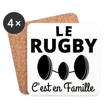 rugby, rugby sport, rugby humour - Dessous de verre (lot de 4) - blanc - Devant
