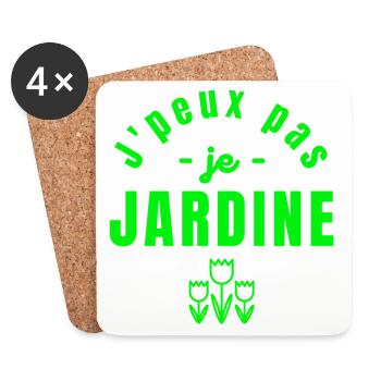 jardin, jardinage, fan de jardinage - Dessous de verre (lot de 4) - blanc - Devant