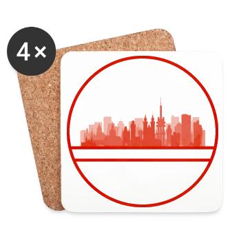 Praha Skyline Siegel - Untersetzer (4er-Set) - Weiß - Vorne