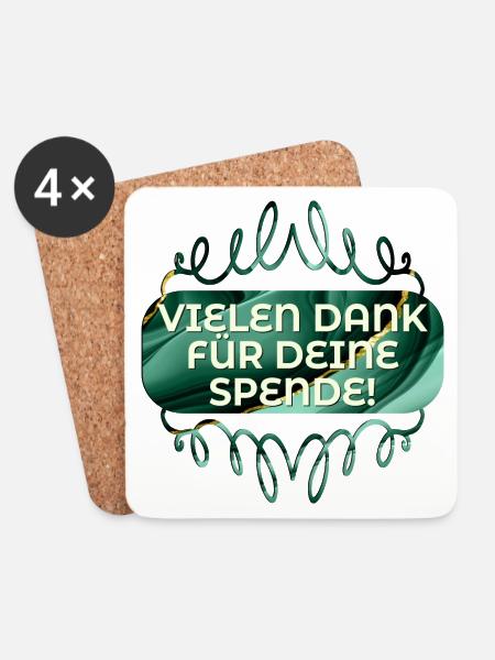 VIELEN DANK FÜR DEINE SPENDE - Untersetzer (4er-Set) - Weiß