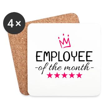Employee of the Month Gift - Coasters (set of 4) - white - Front
