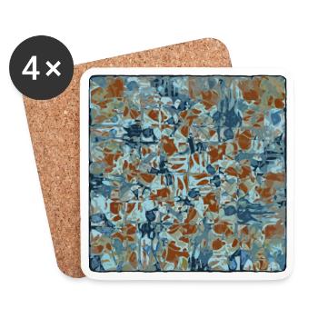 Motif de camouflage abstrait - Dessous de verre (lot de 4) - blanc - Devant