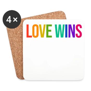 Déclaration d’égalité LGBT arc-en-ciel Fierté - Dessous de verre (lot de 4) - blanc - Devant