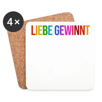 Lgbt Lesbisch Statement Regenbogen Homosexuell - Untersetzer (4er-Set) - Weiß - Vorne
