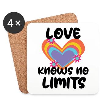 Heart Relationship Love Lgbt Bisexual Statement - Coasters (set of 4) - white - Front