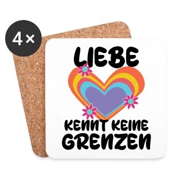 Gleichberechtigung Lgbt beziehung Herz Statement - Untersetzer (4er-Set) - Weiß - Vorne