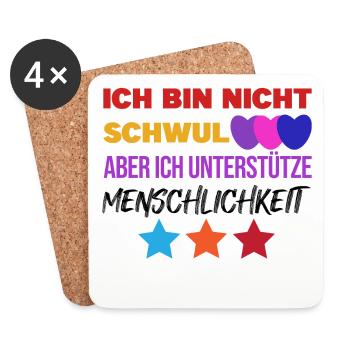 Lesbisch Lgbt Gleichberechtigung Statement Herz - Untersetzer (4er-Set) - Weiß - Vorne