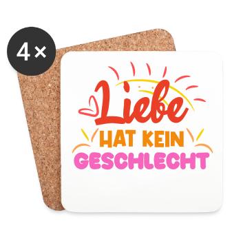 Liebe Sexualität Menschenrechte Lgbt Statement - Untersetzer (4er-Set) - Weiß - Vorne