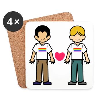Gleichgeschlechtliche Partnerschaft Lgbt Herz - Untersetzer (4er-Set) - Weiß - Vorne