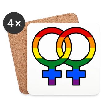 Mariage homosexuel Fierté des relations LGBT - Dessous de verre (lot de 4) - blanc - Devant