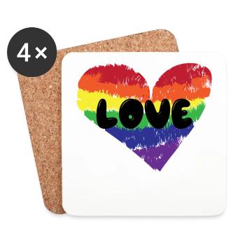 Heart Love Lgbt Relationship Saying Homosexual - Coasters (set of 4) - white - Front
