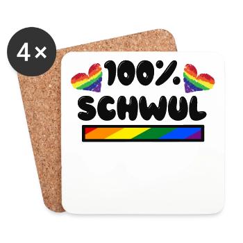Herz Lgbt Schwul Statement Rechte Homosexueller - Untersetzer (4er-Set) - Weiß - Vorne