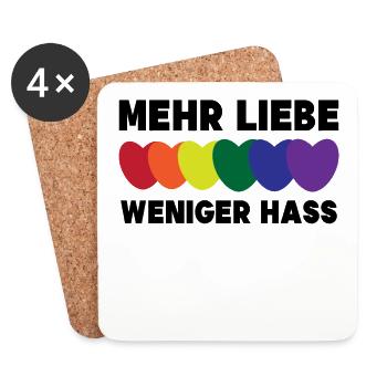 Lgbt Gleichberechtigung Statement Homosexuell Herz - Untersetzer (4er-Set) - Weiß - Vorne