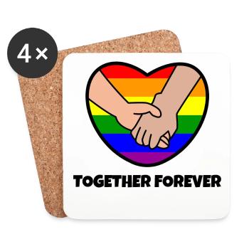 Lgbt Heart Relationship Human Rights Gay Statement - Coasters (set of 4) - white - Front