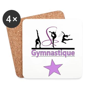 Gymnastique - Dessous de verre (lot de 4) - blanc - Devant