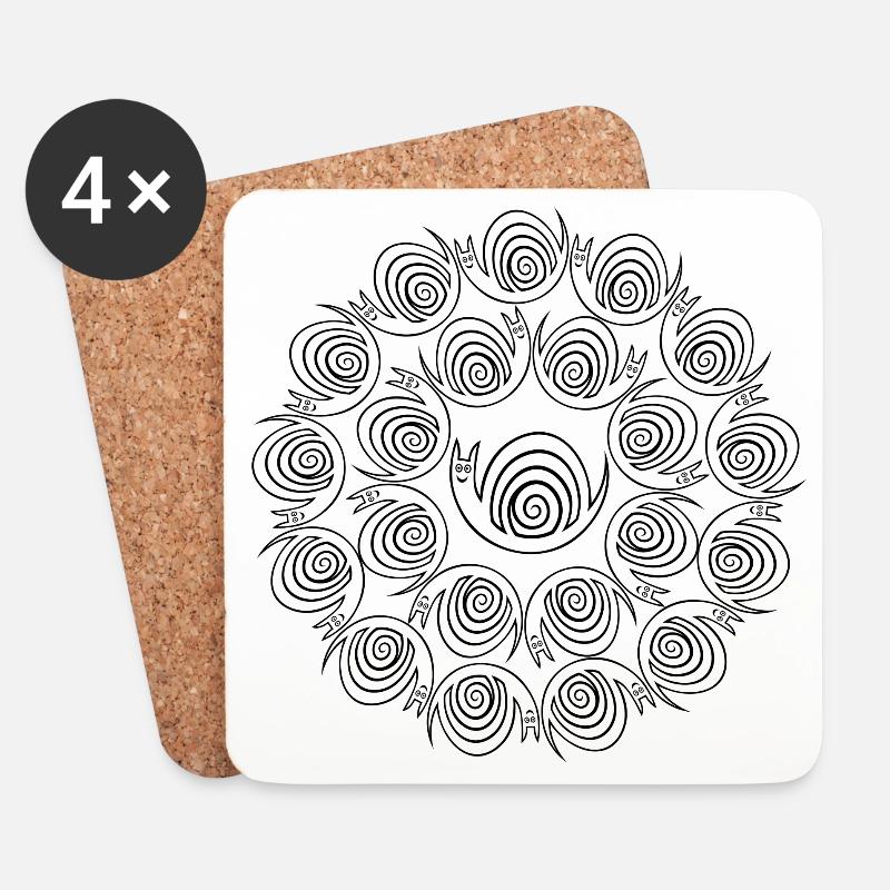 Screw circles - Coasters (set of 4) - white