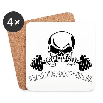 Haltérophilie - Dessous de verre (lot de 4) - blanc - Devant