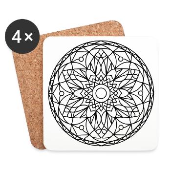Mandala - Untersetzer (4er-Set) - Weiß - Vorne