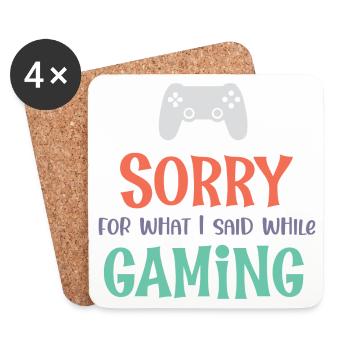 Sorry For What I Said While Gaming - Coasters (set of 4) - white - Front