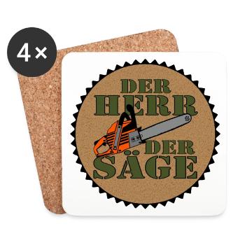 Motorsäge , Kamin Der Herr der Säge , Sticker(25) - Untersetzer (4er-Set) - Weiß - Vorne