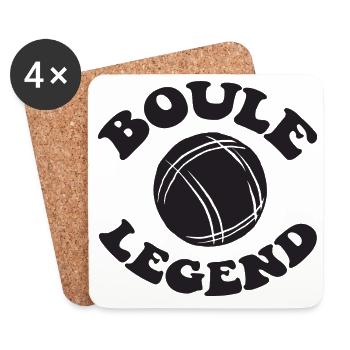 Boule Legend Tenue de pétanque pour Bouler pour - Dessous de verre (lot de 4) - blanc - Devant