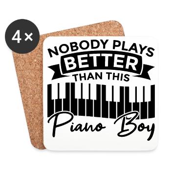 Garçon de piano - Dessous de verre (lot de 4) - blanc - Devant